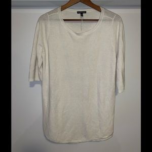 Eileen fisher crew blouse 3/4 sleeve white size M